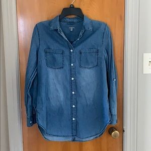 Faux denim shirt